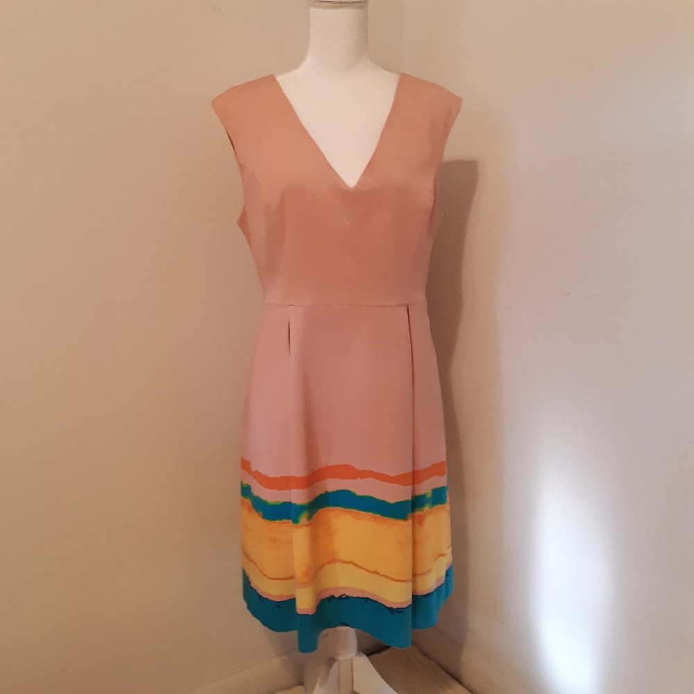 Anthropologie TRACY REESE Coral V-Neck Dress